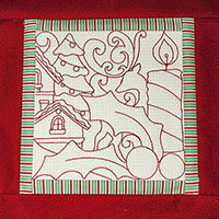 Christmas Quilt Block Embroidery Design - Candle